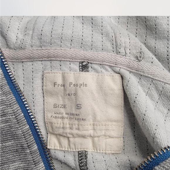 Free People Heather Gray Zip-Up Sweater - Picture 2 of 3